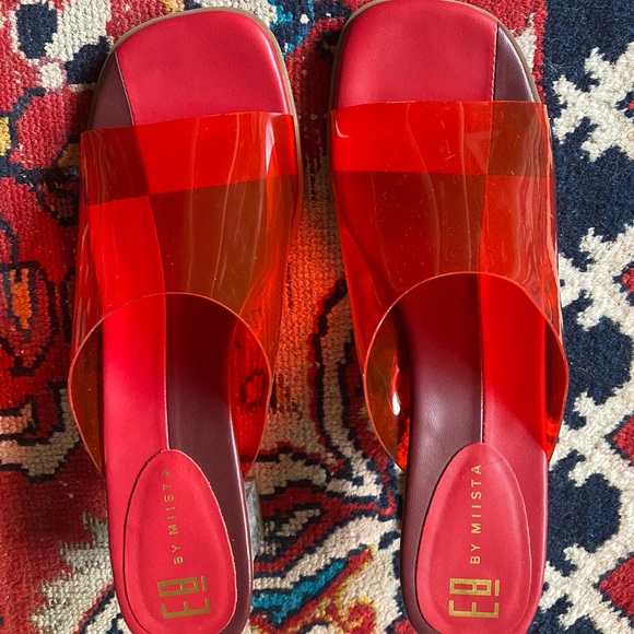 Miista E8 Rita red vinyl midi heels - Picture 3 of 8